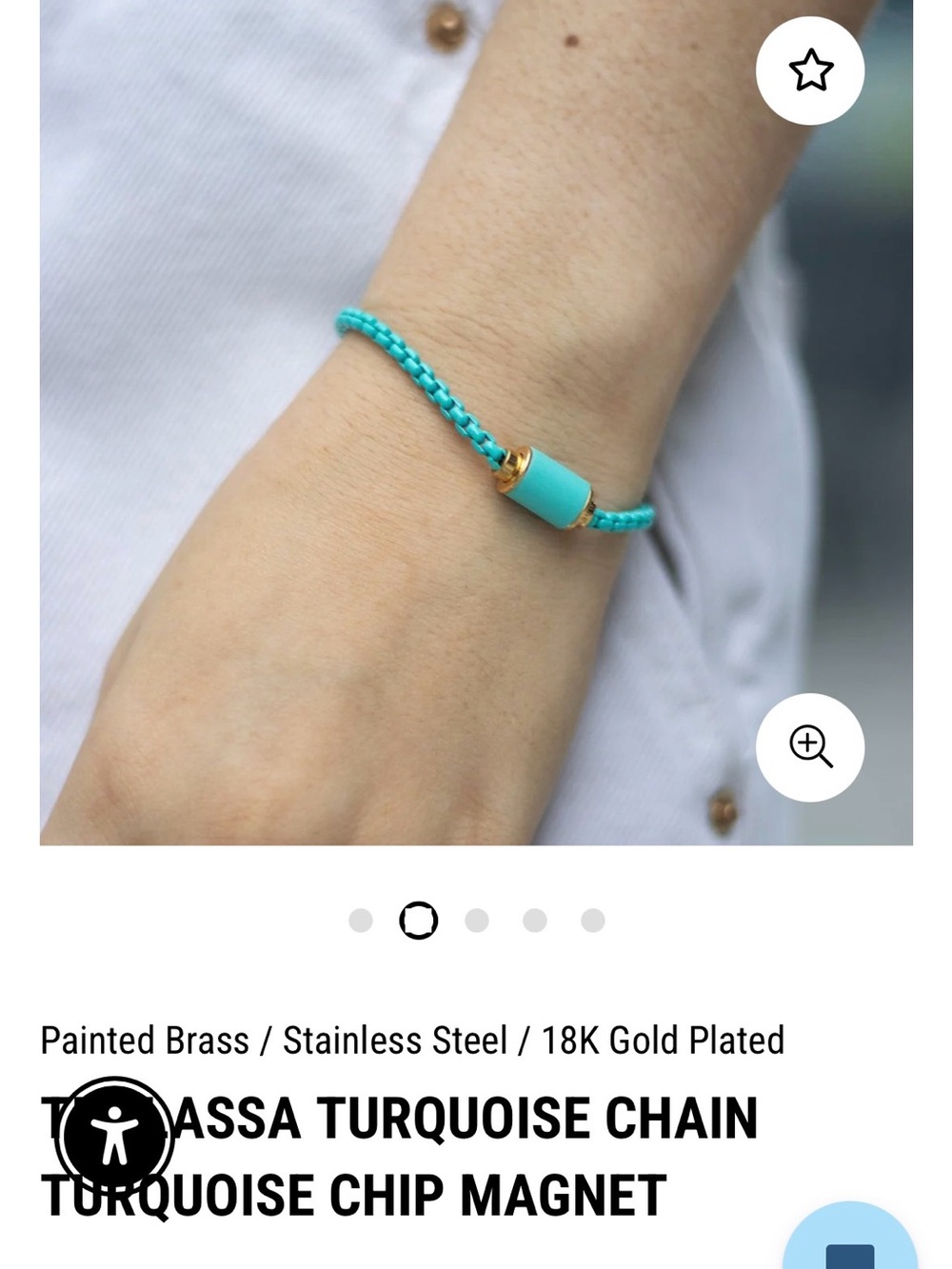Jason Hyde Turquoise Braided Bracelet with Gold Barrel Accent - Picture 2 of 4